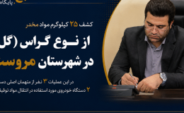کشف ۲۵ کیلوگرم گراس و دستگیری ۳ متهم در شهرستان مروست