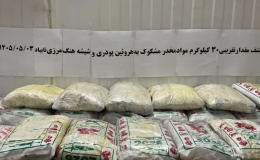 کشف ۳۰ کیلوگرم مواد مخدر صنعتی توسط مرزبانان هنگ مرزی تایباد