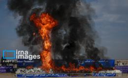 گزارش تصویری از امحای 20 تن انواع مواد مخدر در کهریزک