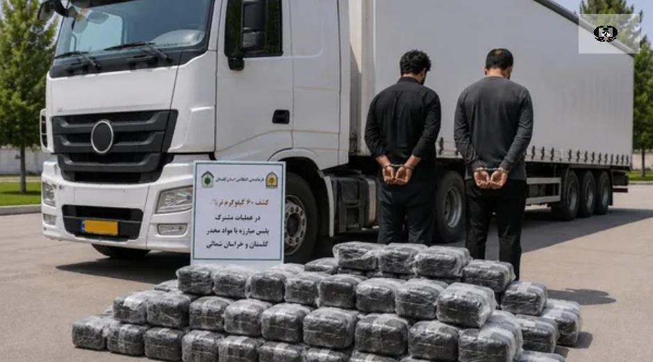 قاچاقچیان موادمخدر با ۶۰ کیلوگرم تریاک در گلستان دستگیر شدند